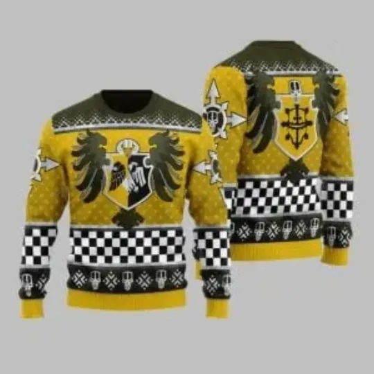 Discover Warhammer Imperial Knights House Hawkshroud Ugly Xmas Sweater Holiday Gift 2025