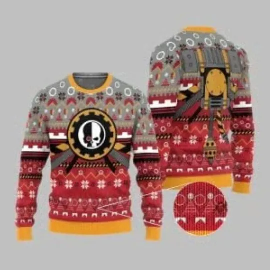 Discover 2025 Christmas Warhammer Adeptus Mechanicus Ugly Sweater