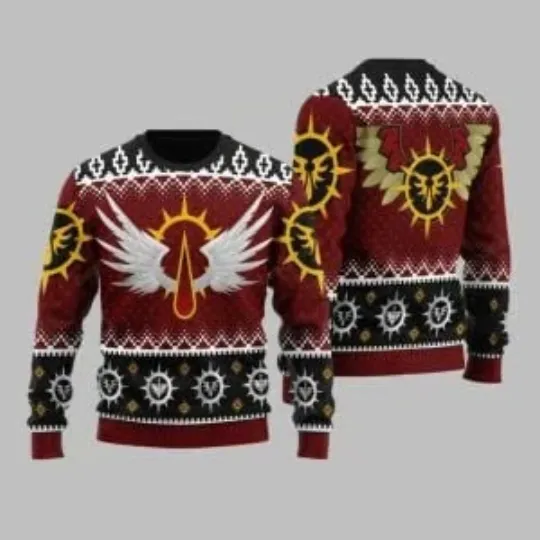 Discover 2025 Christmas Warhammer Blood Angels Ugly Sweater