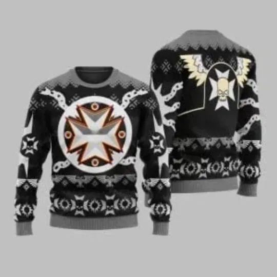 Discover 2025 Christmas Warhammer Black Templars Iconic Ugly Christmas Sweater
