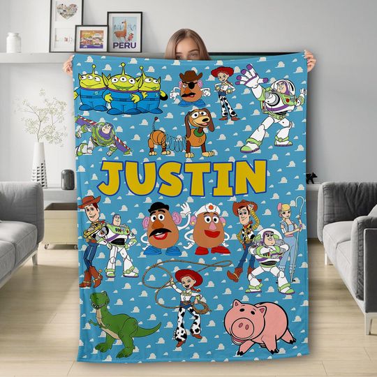 Discover Personalized Toy Movie Blanket, Characters Blanket, Toy Cownoy Blanket, Toy And Friends Fleece Blanket, Toy Cartoon Quilt, Gift For Kids