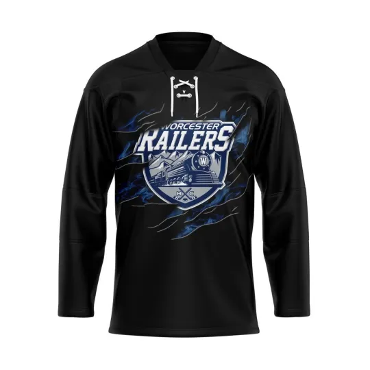 Discover Personalized Worcester Railers Special Design Lace Hockey Shirt Black