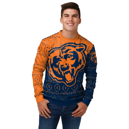 Discover FOCO Men's football Chicago Bears Ugly Printed Sweater