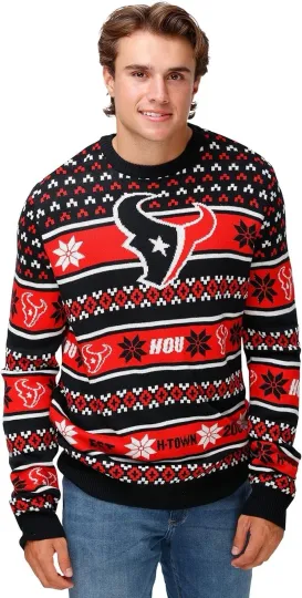Team Big Logo Ugly Sweater Houston Football , Gift For Fan