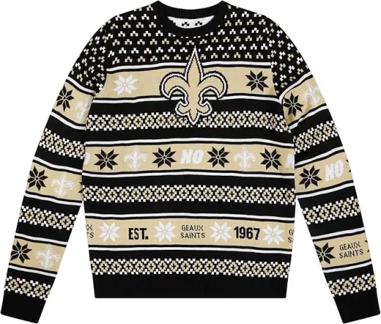 Team Big Logo Ugly Sweater New Orleans Football, Gift For Fan