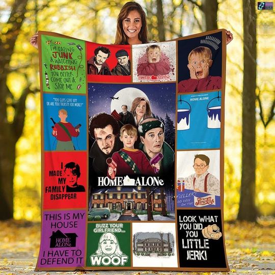 Discover Kevin McCallister Fleece Blanket, Kevin Fuller Harry Lyme Marv Murchins Blanket For Bed Couch Sofa, Retro Movie Blanket, Movie Lovers Gift