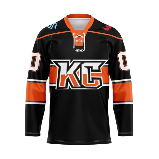 Discover Kansas City Mavericks Personalized 2025/26 Black Lace Hockey Shirt