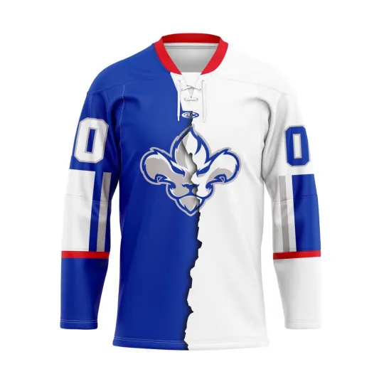 Discover Personalized Trois-Rivières Lions Mix Design Lace Hockey Shirt