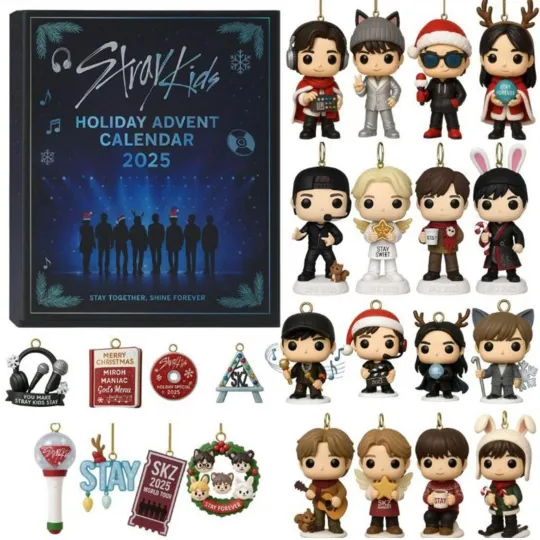 Discover Stray Kids Acrylic Advent Calendar 2025 Christmas Countdown Decor