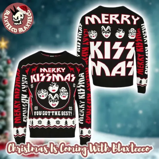 Discover Kiss Merry Kiss Mas Christmas Sweater Ugly Christmas Sweater for Holiday Season