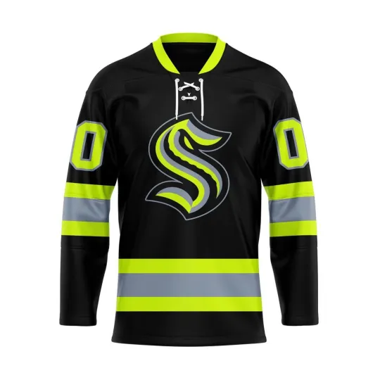 Discover Personalized Seattle Kraken Special Honoring Firefighters Lace Hockey Shirt