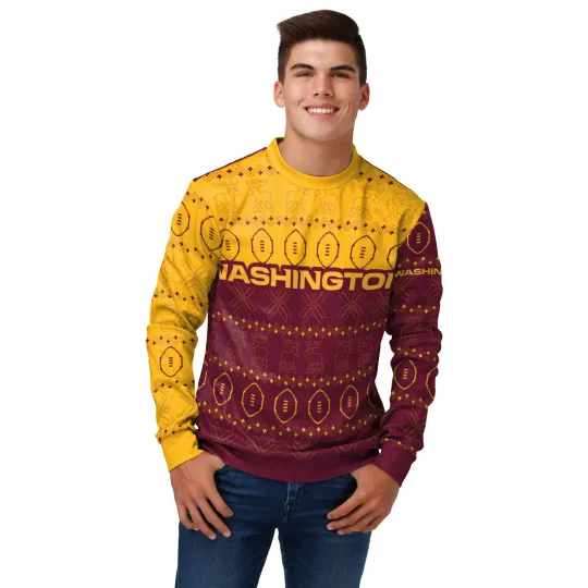 Discover Men's football Washington Football Team Ugly Printed Sweater, Gift For Fan, Christmas Gift