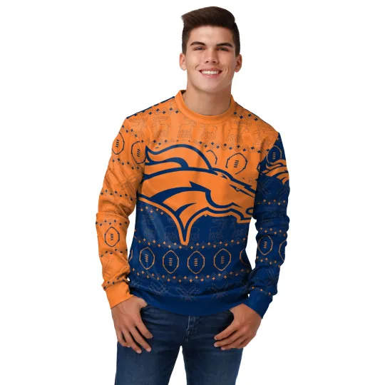 Discover Men's football Denver Ugly Printed Sweater, Gift For Fan, Christmas Gift