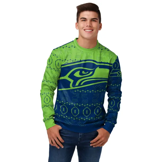 Discover Men's football Seattle Ugly Printed Sweater, Gift For Fan, Christmas Gift