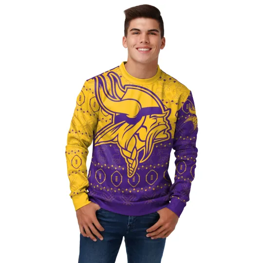 Discover Men's football Minnesota Ugly Printed Sweater, Gift For Fan, Christmas Gift