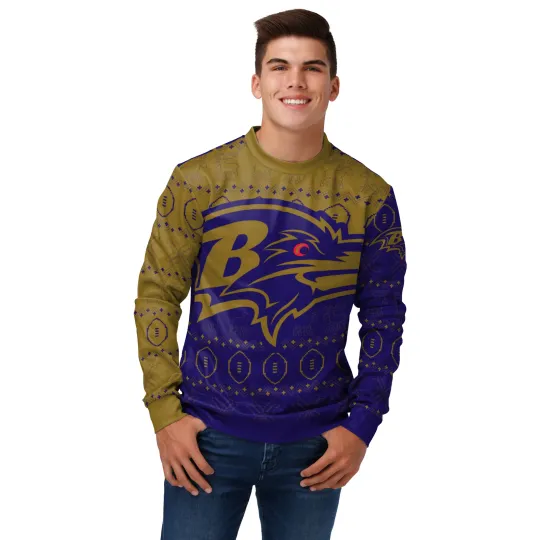 Discover FOCO Men's football Baltimore Ugly Printed Sweater, Gift For Fan, Christmas Gift