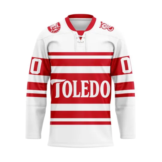 Personalized Toledo Walleye Special Red Wings Night Lace Hockey Shirt