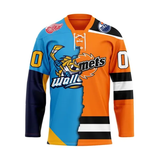 Discover Personalized Toledo Walleye Mix Fort Wayne Komets Design Lace Hockey Shirt