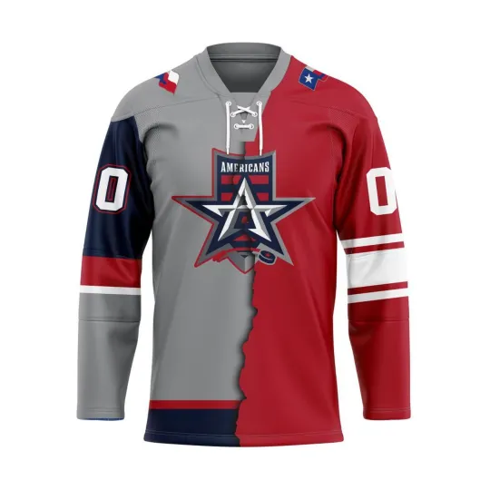 Discover Personalized Allen Americans Personalized Mix Design Lace Hockey Shirt FullSize