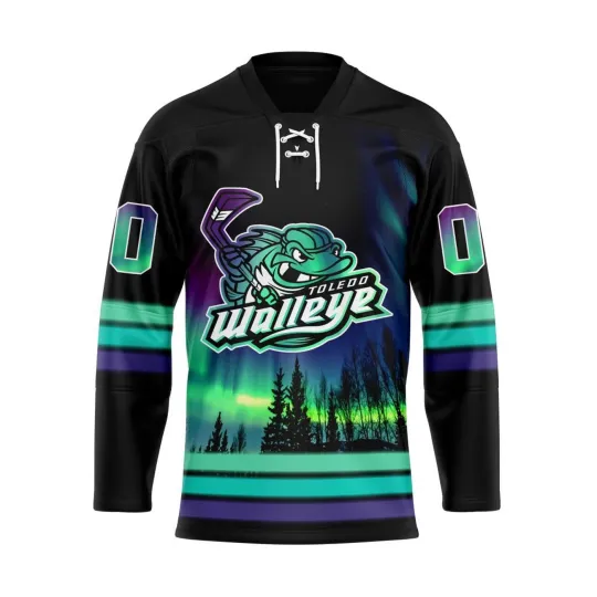 Discover Toledo Walleye Special Design With Northern Lights Lace Hockey Shirt Fullsize