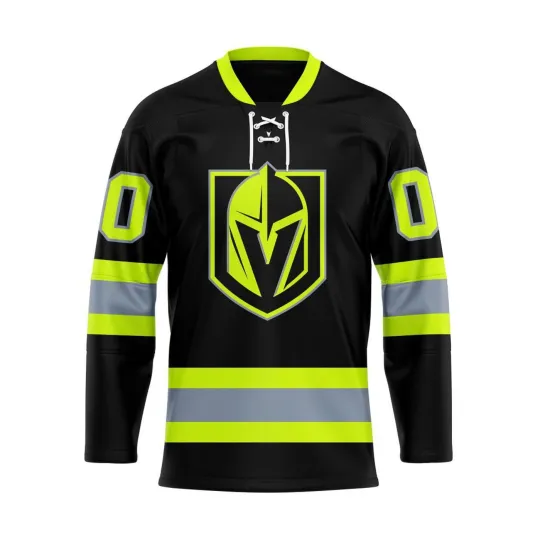 Discover Personalize Vegas Golden Knights Special Honoring Firefighters Lace Hockey Shirt