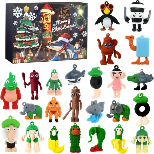 Discover Acrylic Advent Calendar Blind Box 24pcs Christmas Italian Brainrot 2025 Figurines Toys