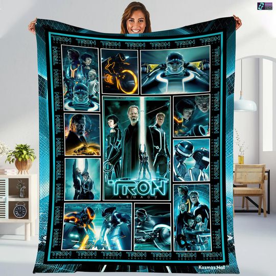 Discover Disneyland Tron Legacy Movie Blanket, Tron Ares Magic Kingdom Blanket, Disneyland Roller Coaster Blanket, Tron Ares Halloween Christmas Gift
