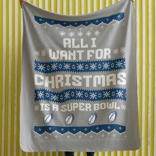 Velveteen Plush Blanket - Indianapolis Football Ugly Sweater Christmas Blanket, Colt Super Bowl Gift, Winter Home Decor, Cozy Sofa Throw