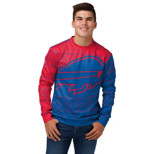 Discover Men's football Buffalo Football Ugly Printed Sweater, Gift For Fan, Christmas Gift