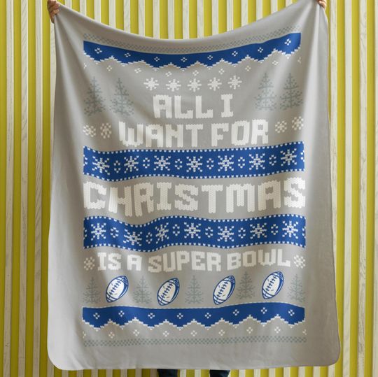 Velveteen Plush Blanket - Dallas Football Ugly Sweater Christmas Blanket, Cowboy Super Bowl Gift, Winter Home Decor, Cozy Sofa Throw