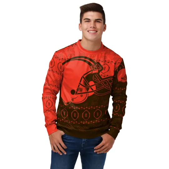 Discover Men's football Cleveland Football Ugly Printed Sweater, Gift For Fan, Christmas Gift