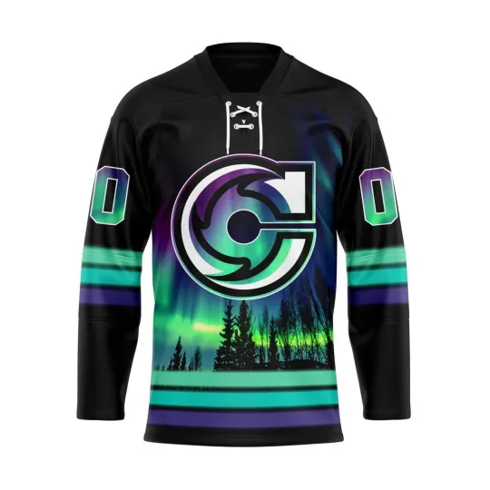 Cincinnati Cyclones Special Design With Northern Lights Lace Hockey Shirt