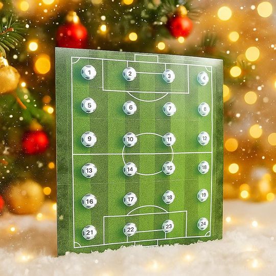 Discover Football Advent Calendar 2025, 24-Day Countdown Surprise Box, Kids Soccer Holiday Gift