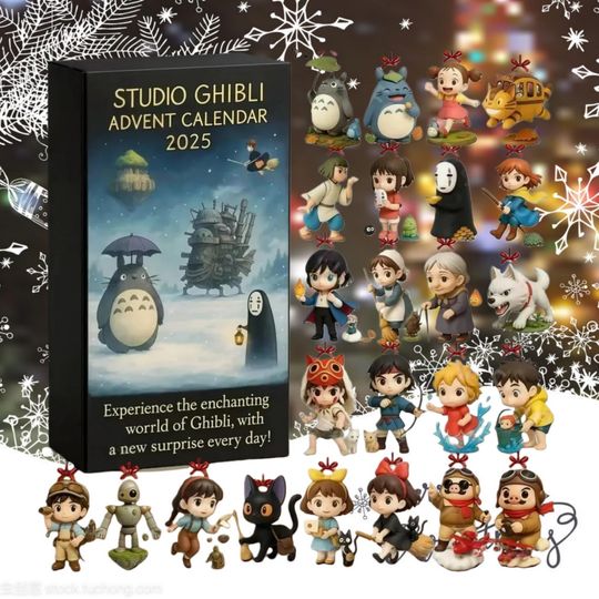 Totoro Ghibli Acrylic Advent Calendar 24 Days Holiday Count Down Gift for Anime Fans