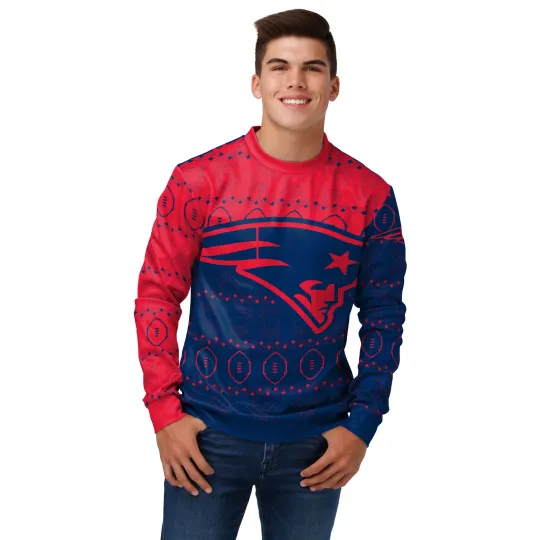 football Men's New Englland Ugly Printed Sweater, Gift For Fan, Christmas Gift