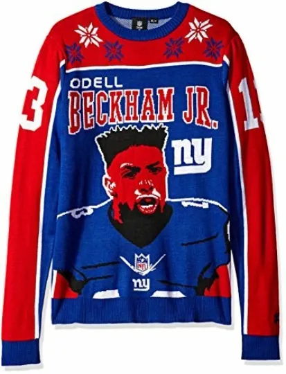 Discover KLEW football Men's New York Giants Odell Beckham Jr. #13 2015 Ugly Sweater
