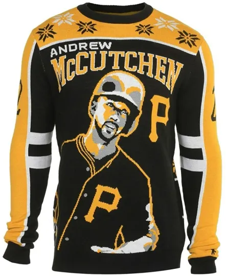 Discover FOCO Pittsburgh Pirates Andrew McCutchen #22 MLB Men's Ugly Sweater, Black