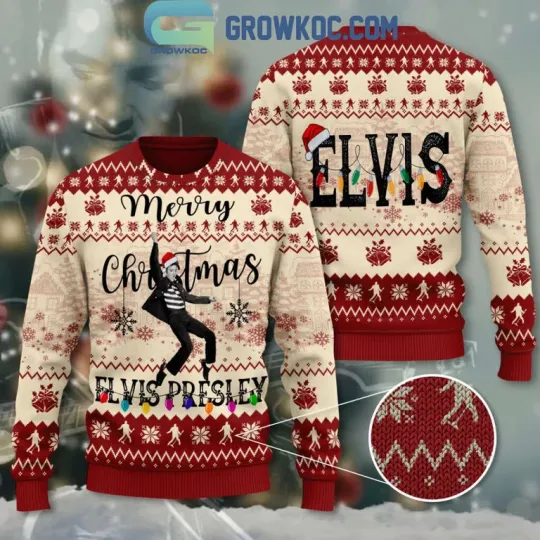Discover Elvis Presley Merry Christmas Holiday Ugly Sweater