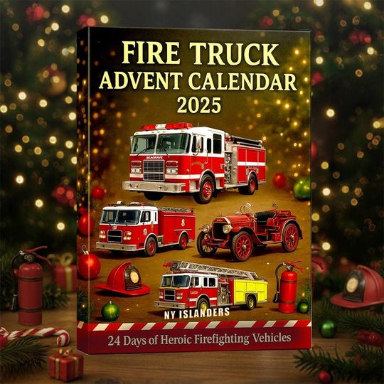 Acrylic Advent Calendar Blind Box Fire Truck Christmas Decor Firefighter Gift Kids Countdown Rescue Truck Toys