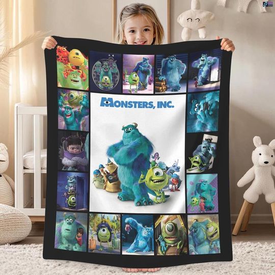 Discover Disneyland Monsters Inc Fleece Blanket, Monsters Inc Characters Throw Blanket For Bed Couch Sofa, Disneyland Birthday Gift, Christmas Gift