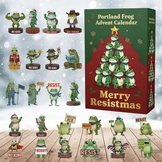 Discover Acrylic Advent Calendar Blind Box Merry Resistmas Frog 2025 - Holiday Gift for Frog Lovers