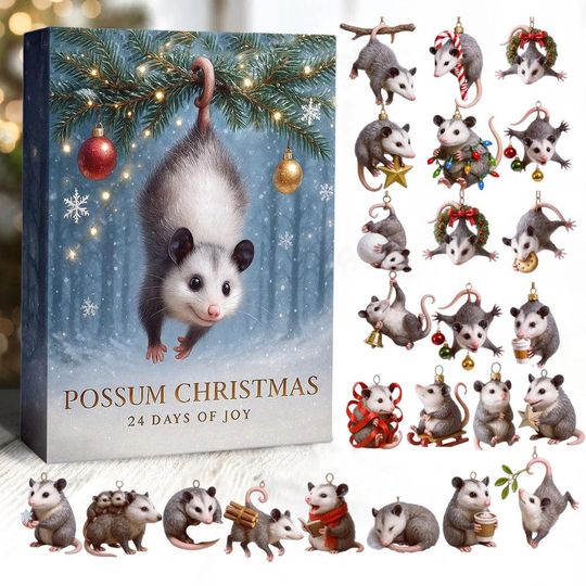 Discover Possum Acrylic Advent Calendar, Animal Accessories and Toys, Christmas Gift for Kids