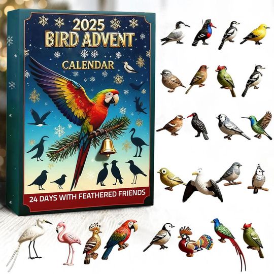 Discover Acrylic Advent Calendar Blind Box Bird 2025, Christmas Gift, Mini Bird Figures, Nature Lover Decor, Parrot Ornament