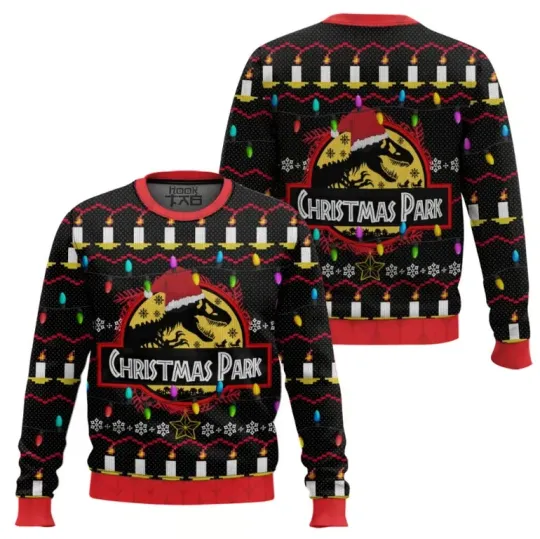 Christmas Park Jurassic Park Ugly Christmas Sweater
