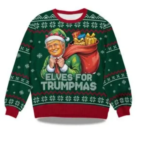 Discover 2025 Elves For Trumpmas Ugly Christmas Sweater