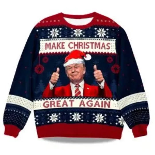 Discover 2025 Trump Maga Make Christmas Great Again Ugly Christmas Sweater
