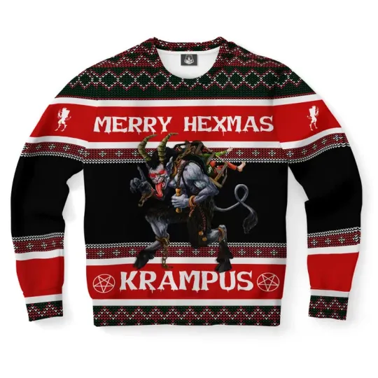 Discover Dark Krampus Hexmas Ugly Christmas Sweater, Christmas…