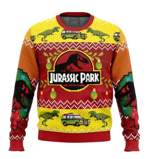 Jurassic Park Ugly Christmas Sweater Unisex All Sizes