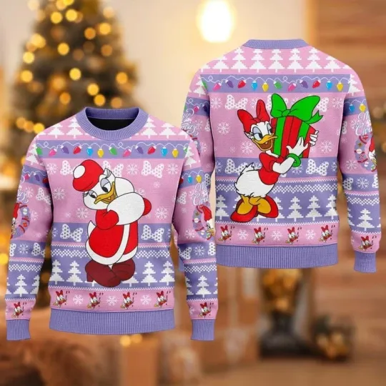 Discover Daisy Duck Ugly Christmas Sweater, Mickey Mouse Movie Xmas Sweatshirt, Daisy Duc