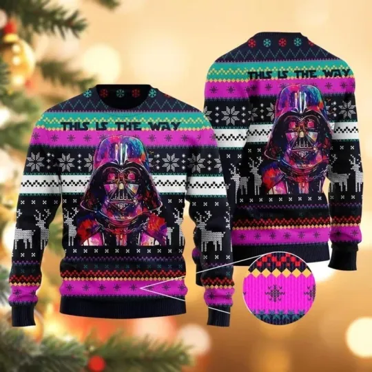 Retro Darth Vader Christmas Ugly Sweater, Star Wars Holiday Sweatshirt